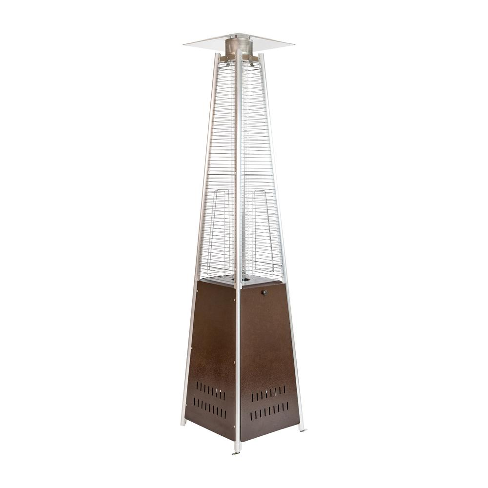 Patio Heating-Bronze Stainless Steel Pyramid with Wheels