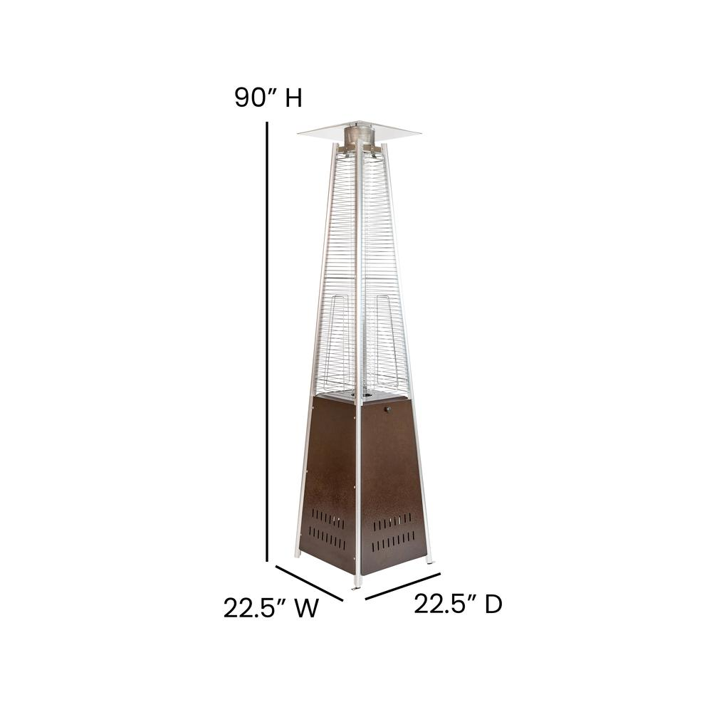 Patio Heating-Bronze Stainless Steel Pyramid with Wheels