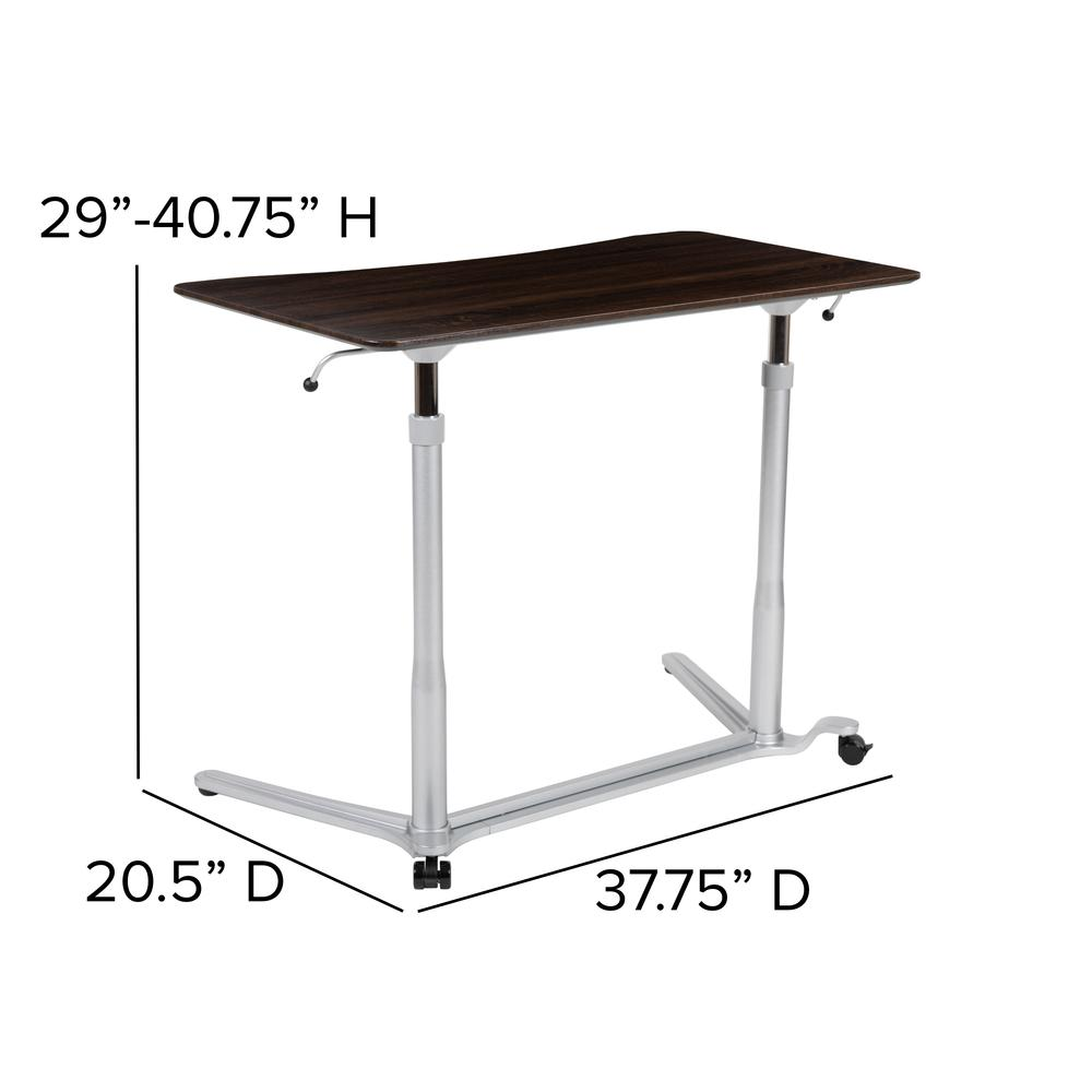 Sit-Down, Stand-Up Dark Wood Grain Computer Desk