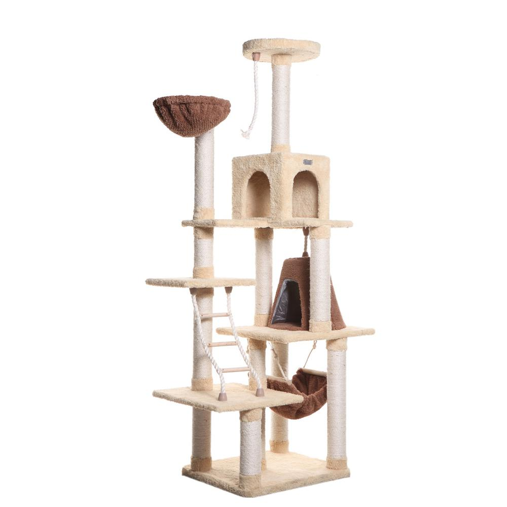 Armarkat Real Wood Cat Climber Play House, X7805 Cat furniture With Playhouse,Lounge Basket