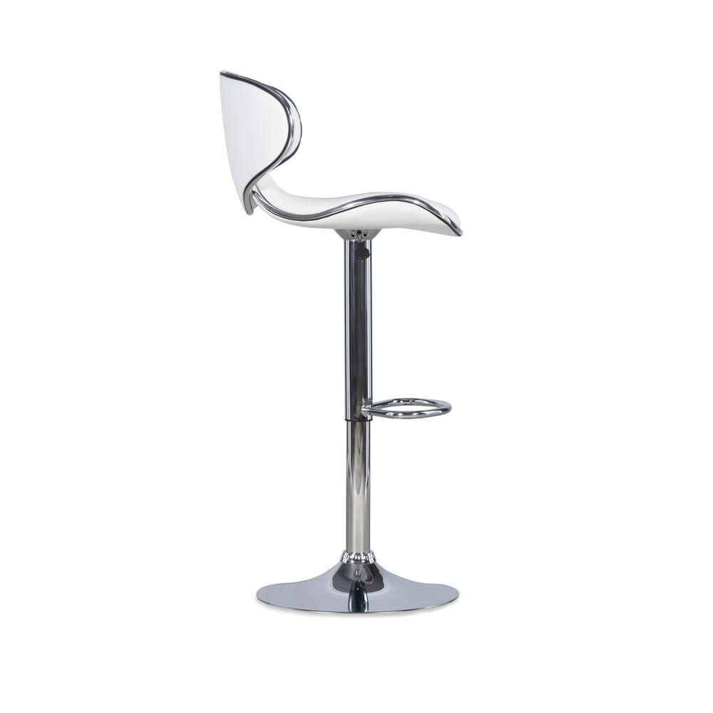 White Adjustable Barstool