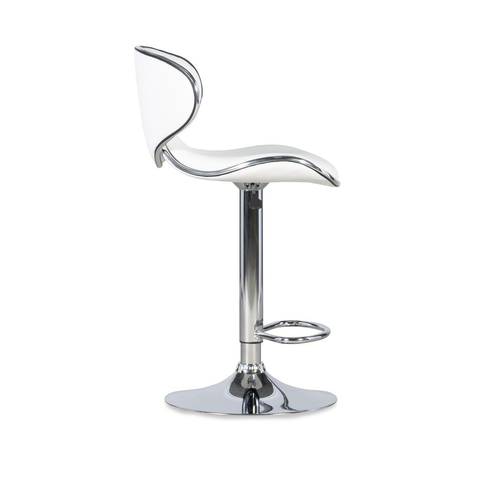 White Adjustable Barstool