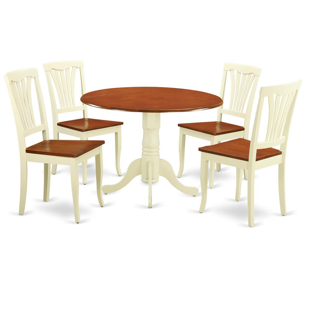 5  Pc  Dining  set-Round  Table  and  4  Kitchen  Chairs