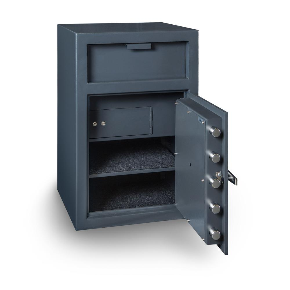 Depository Safe with inner locking department Gray