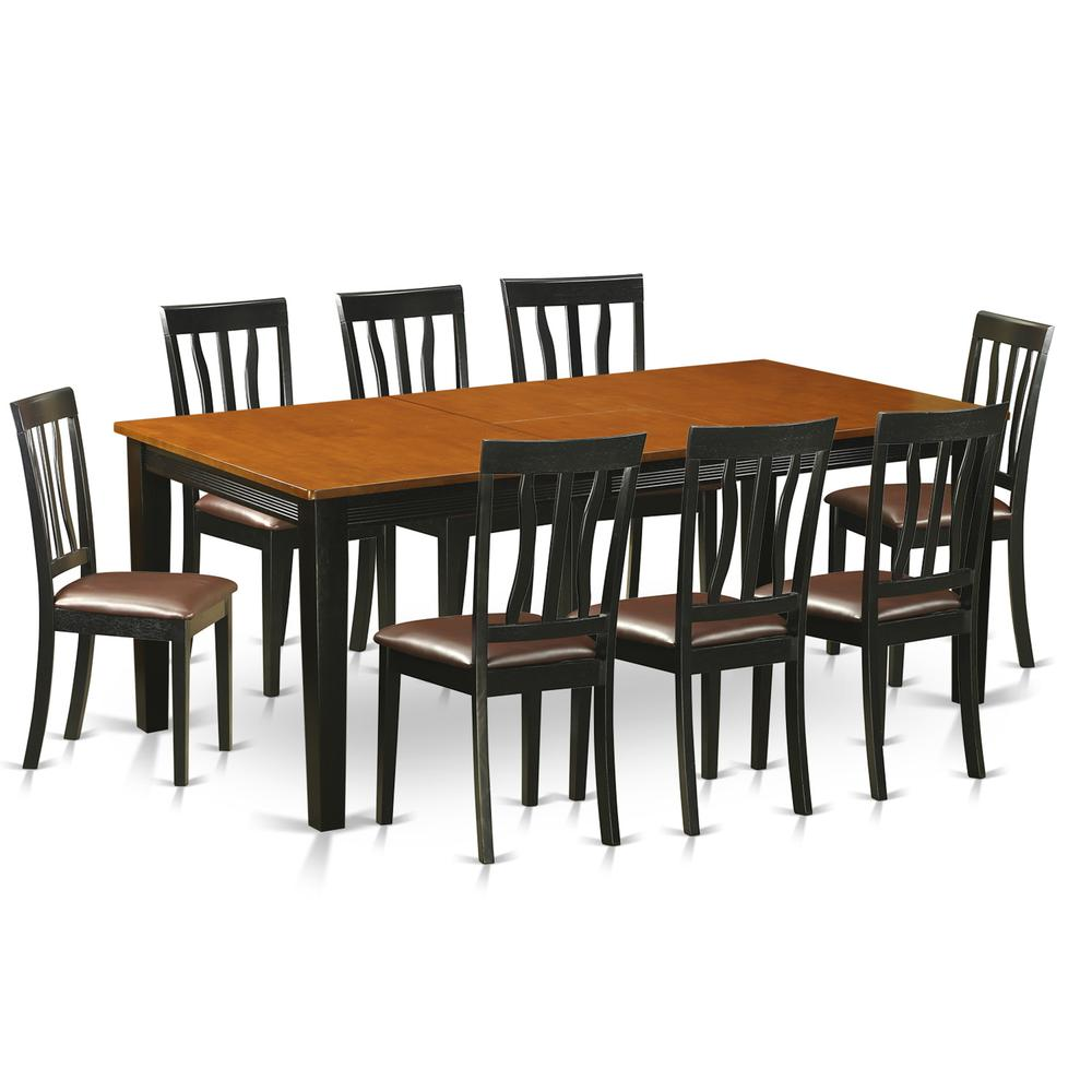 9  PC  Dining  set-Dining  Table  with  8  Wooden  Dining  Chairs