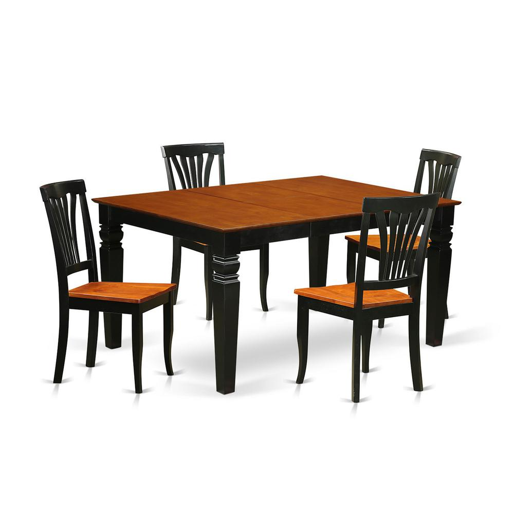 7  Pc  Dinette  set  with  a  Dinning  Table  and  6  Wood  Dining  Chairs  in  Black