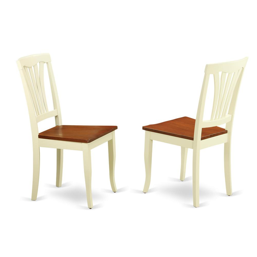 7  Pc  Kitchen  table  set  with  a  Dinning  Table  and  6  Wood  Dining  Chairs  in  Buttermilk  and  Cherry