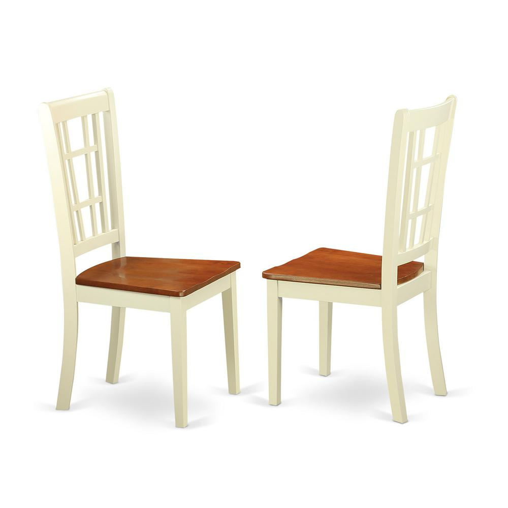 5  Pc  Dinette  set  with  a  Dinning  Table  and  4  Wood  Dining  Chairs  in  Buttermilk  and  Cherry