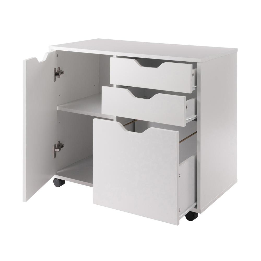 Halifax 2 Section Mobile Filing Cabinet, White