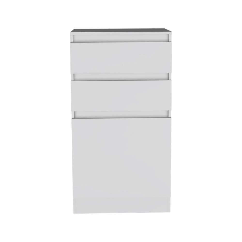 DEPOT E-SHOP Diamond Dresser, Jewelry Box, Mirror, One-Door Cabinet, Two Drawers-White, For Bedroom