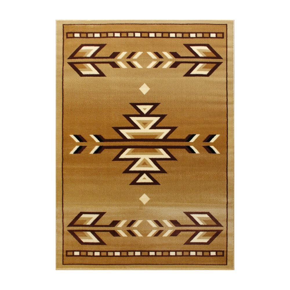 Southwestern 5' x 7' Brown Area Rug - Olefin Rug