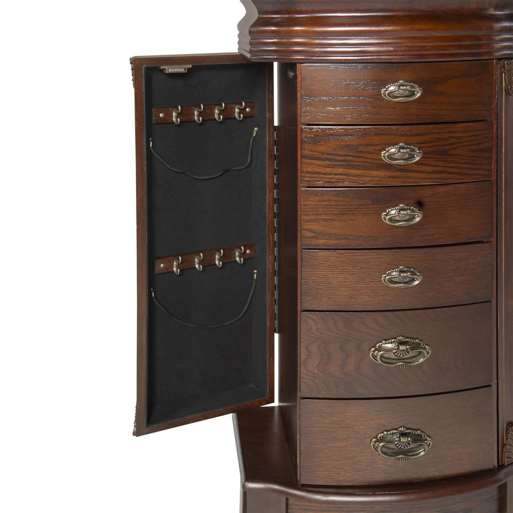 Italian Influenced Transitional Espresso Jewelry Armoire