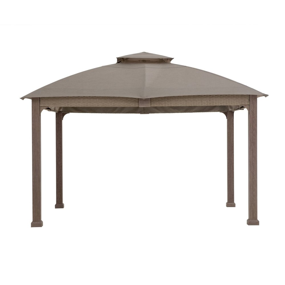 Gazebo with Sunbrella Canopy Roof, Outdoor Patio 2-Tier Soft Top Gazebo