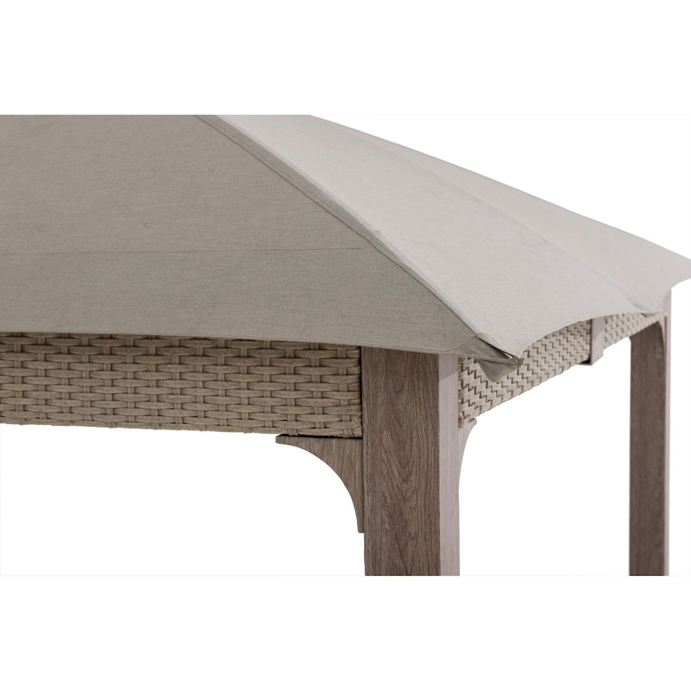 Gazebo with Sunbrella Canopy Roof, Outdoor Patio 2-Tier Soft Top Gazebo