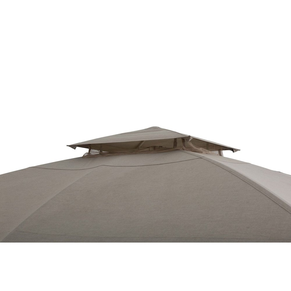 Gazebo with Sunbrella Canopy Roof, Outdoor Patio 2-Tier Soft Top Gazebo