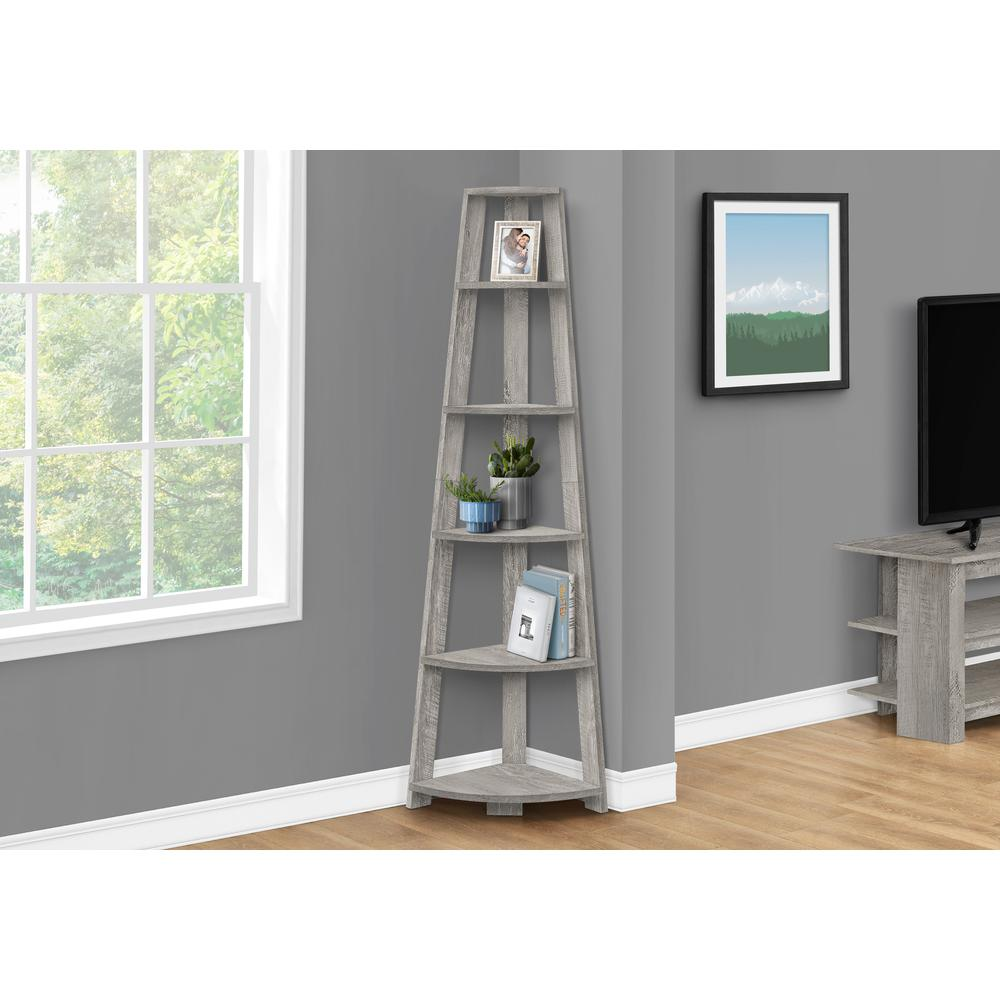 Bookshelf, Bookcase, Etagere, Corner, 5 Tier, 72H, Office, Bedroom